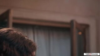 Busty shemale Emma Rose bangs her college gf in public cafe