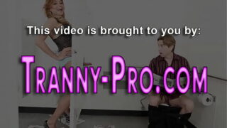 Horny Shemale sucking cock