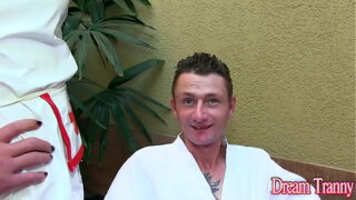 Hot Sheboy Nurse Amanda Fialho and Her Patient Ride Each Other