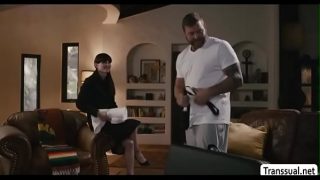 Masseuse bangs Hot Customer Shemale Natalie