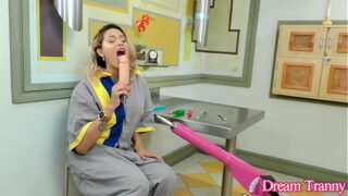 Shemale Bella Atrix Tries The Machine and She Fucking Loves It
