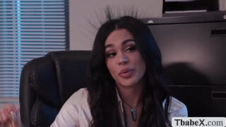 Shemale boss Eva Maxim buttholed by King Noires dick