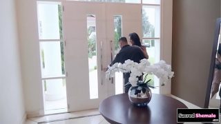 Trans Alice Marques fucks girl in threesome